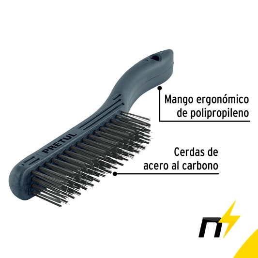 CEPILLO DE ALABRE CERDAS ACERO PRETUL