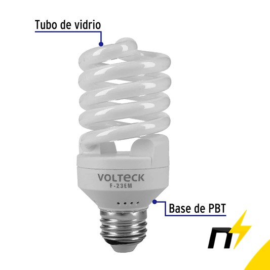 FOCO 23W ESPIRAL MINI LUZ DIA T2 VOLTECK
