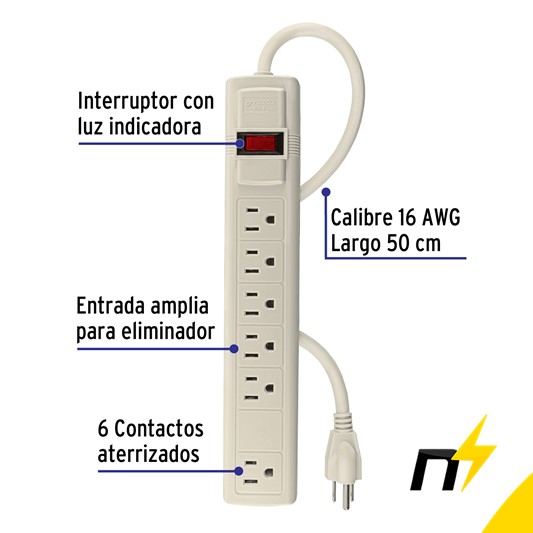 MULTICONTACTO 6 ENTRADAS CAL 16