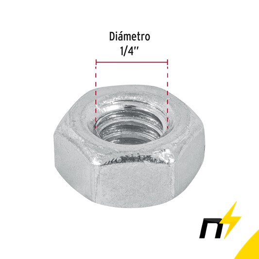 TUERCA DE 1/4" GALVANIZADA