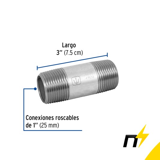 NIPLE GALV. N25-05 1*3