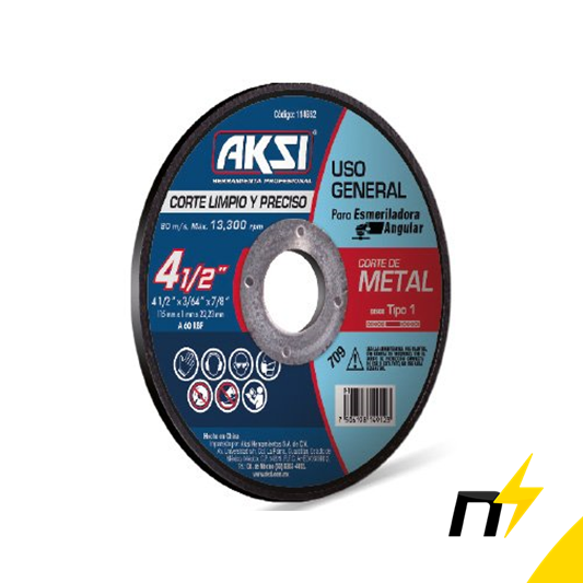 Disco De Corte De Metal 4 1/2 Aksi
