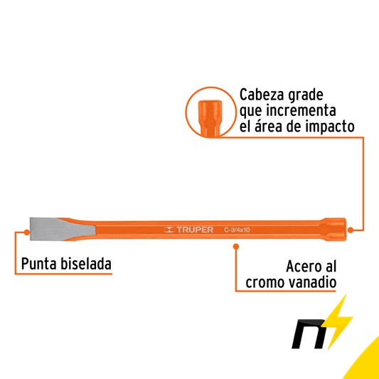 Cincel Truper Corte Frio 3/4"X10