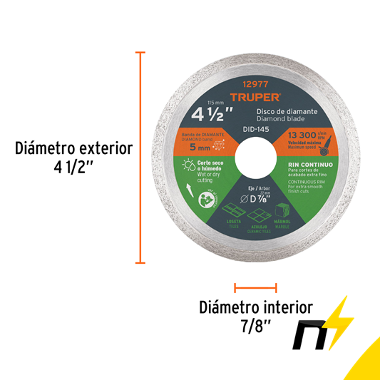 Disco Diamante Para Concreto 4 1/2