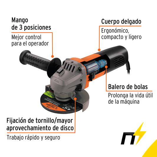 Esmeriladora Angular 4-1/2" 800W