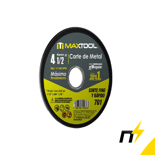 Disco De Corte De Metal 4 1/2 Maxtool