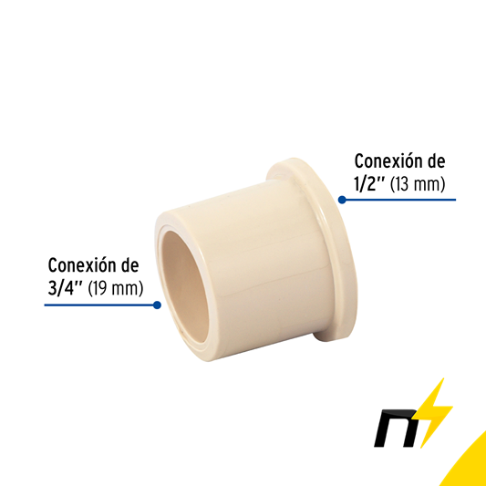 Reducción CPVC De 3/4" A 1/2"