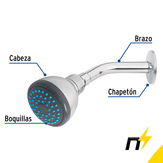 Regadera Redonda Cabeza 3" Foset